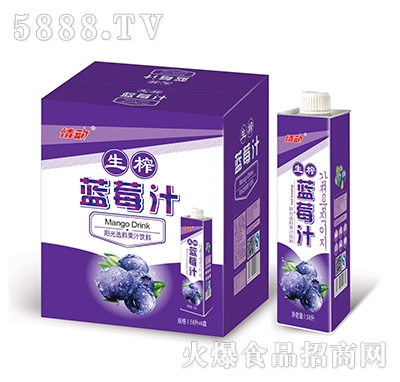 情動生榨藍莓汁1.58LX6盒