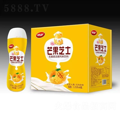 情動芒果芝士乳酸菌發(fā)酵風味飲料1.25LX6