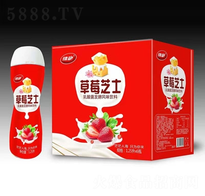 情動草莓芝士乳酸菌發(fā)酵風味飲料1.25LX6