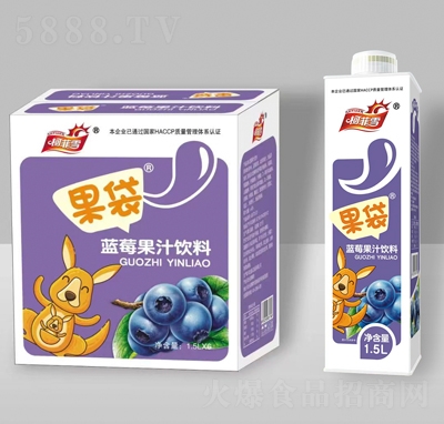 柯菲雪果袋藍莓果汁飲料1.5LX6瓶